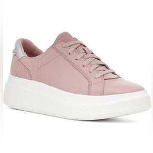 NEW UGG Scape Platform Sneakers Leather Lace Up Low Top Rose